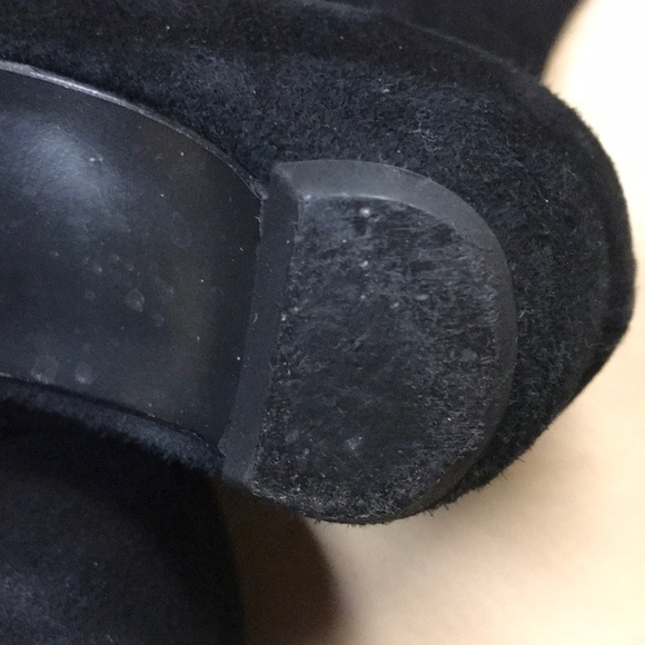 Pura Lopez over the knee suede boots in black - Picture 5 of 7